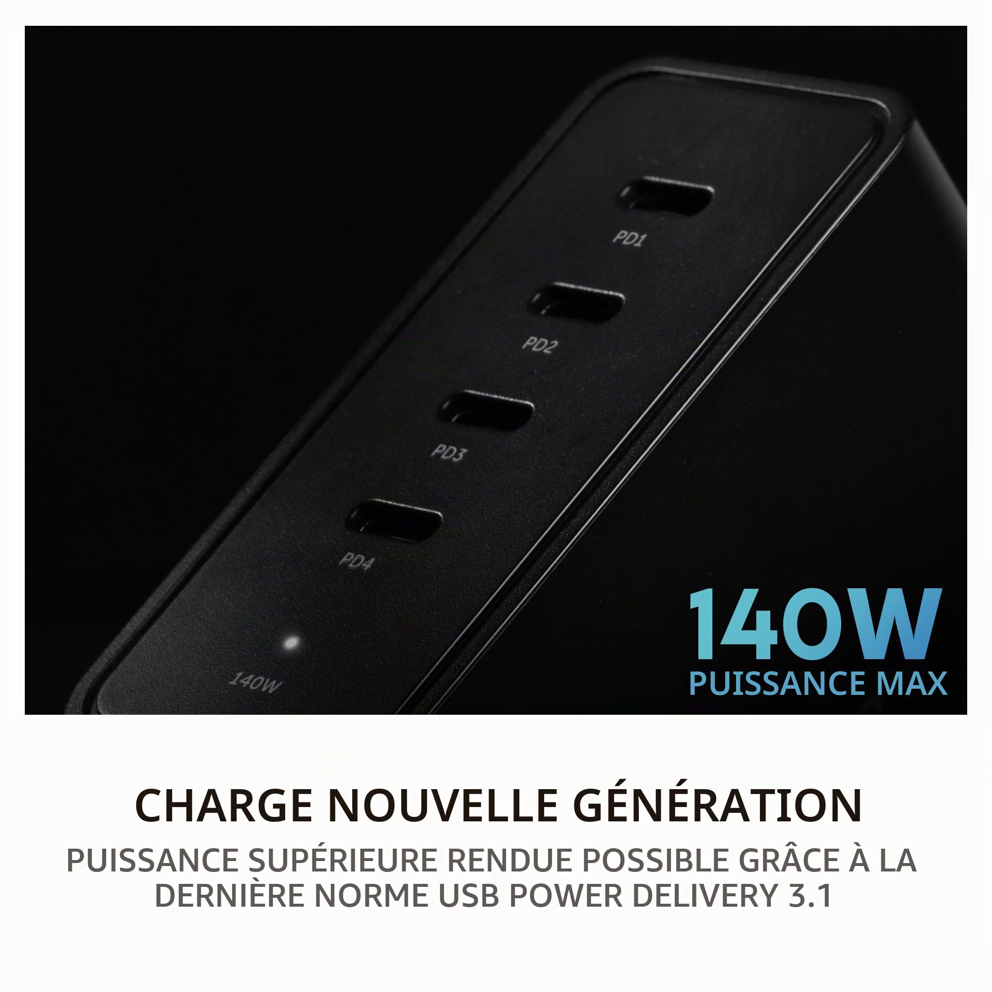 native-union-fast-gan-charger-pd-140w-station-de-charge-bureau-4-ports-usb-c-pow image 2