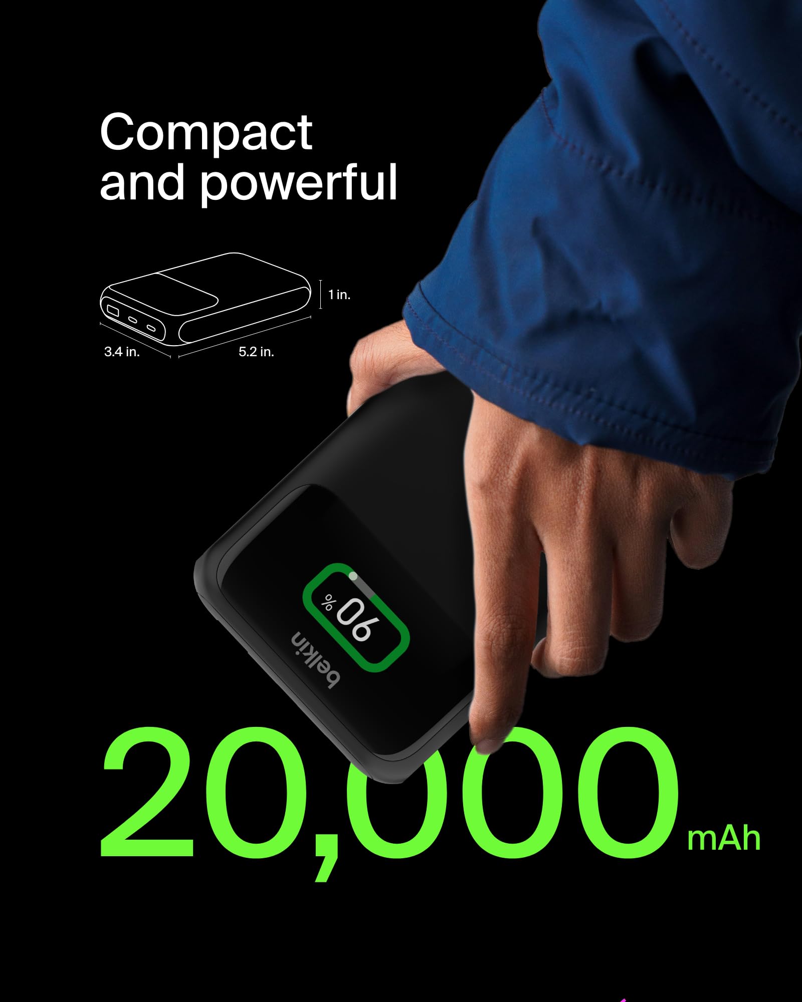 belkin-boostcharge-batterie-externe-20-000-mah-3-ports-usb-c-power-delivery-65-w image 3