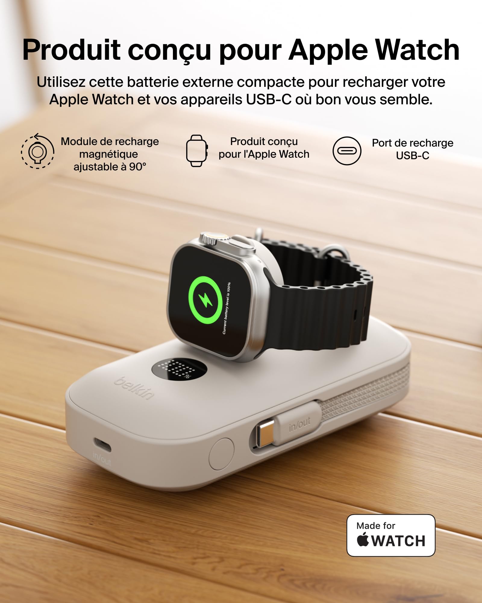 belkin-boostcharge-pro-batterie-externe-10000-mah-45-w-avec-module-apple-watch-c image 2