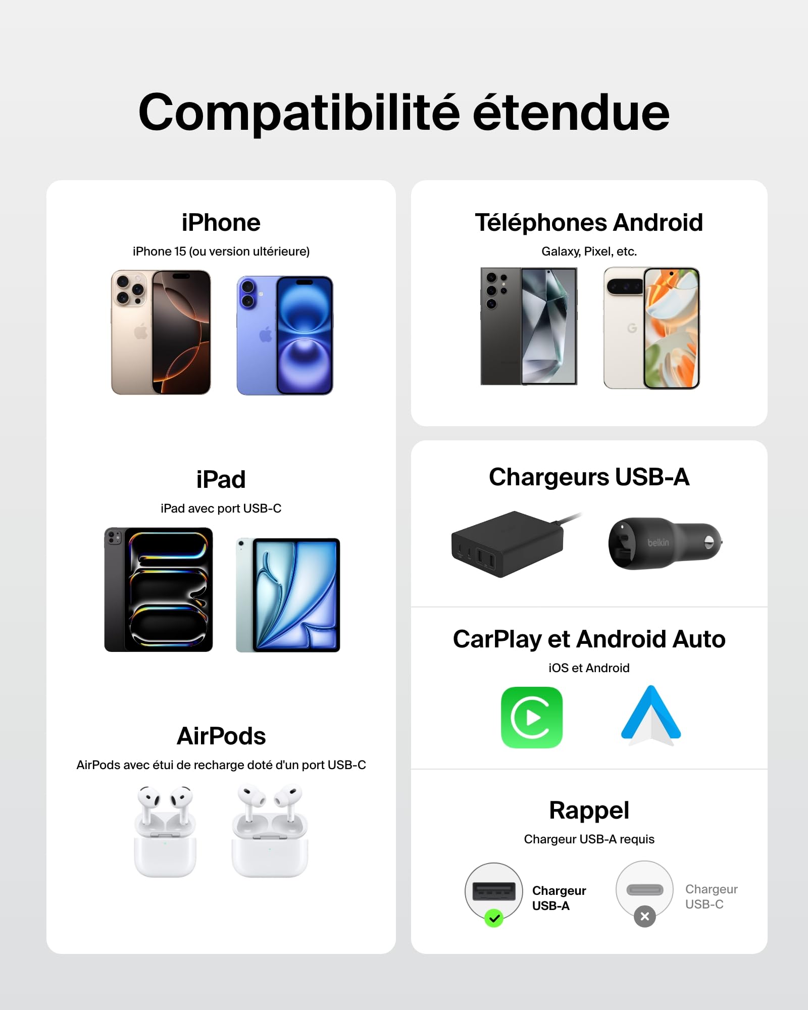 belkin-boostcharge-pack-de-2-c-bles-usb-a-vers-usb-c-tress-s-nylon-1-5-m-15w-bla image 5
