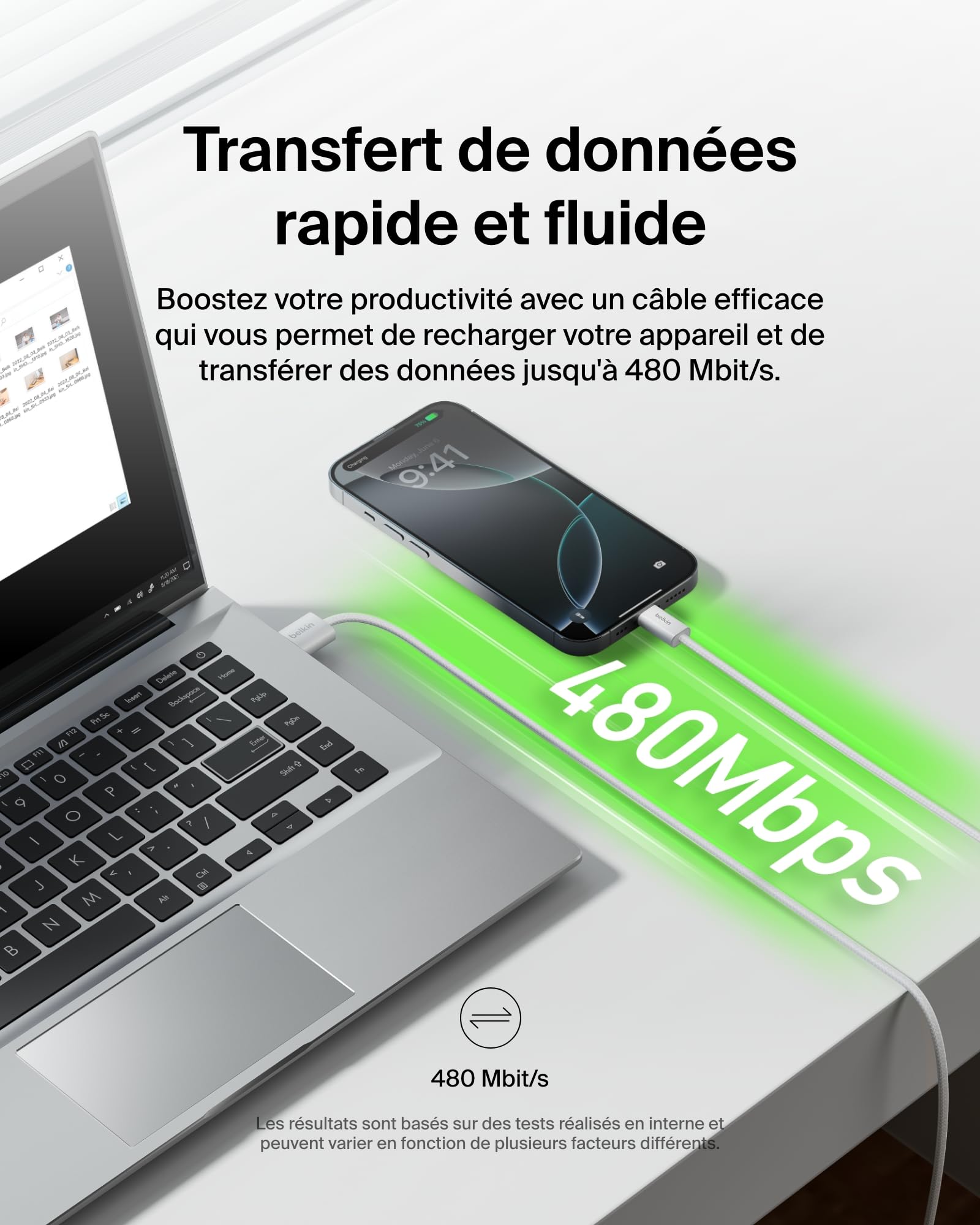 belkin-boostcharge-pack-de-2-c-bles-usb-a-vers-usb-c-tress-s-nylon-1-5-m-15w-bla image 6
