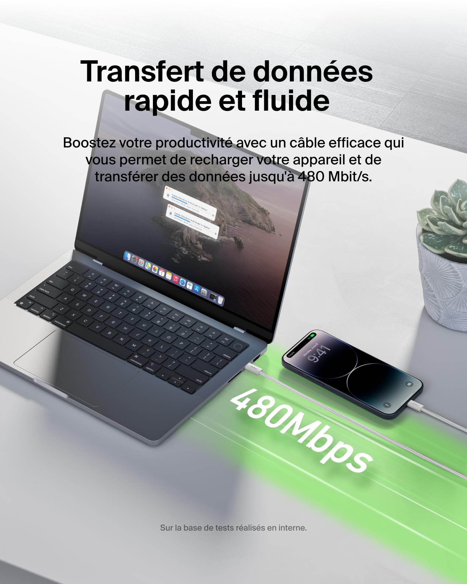 belkin-boostcharge-pack-de-2-c-bles-usb-c-vers-lightning-1-5-m-tress-s-recharge- image 6