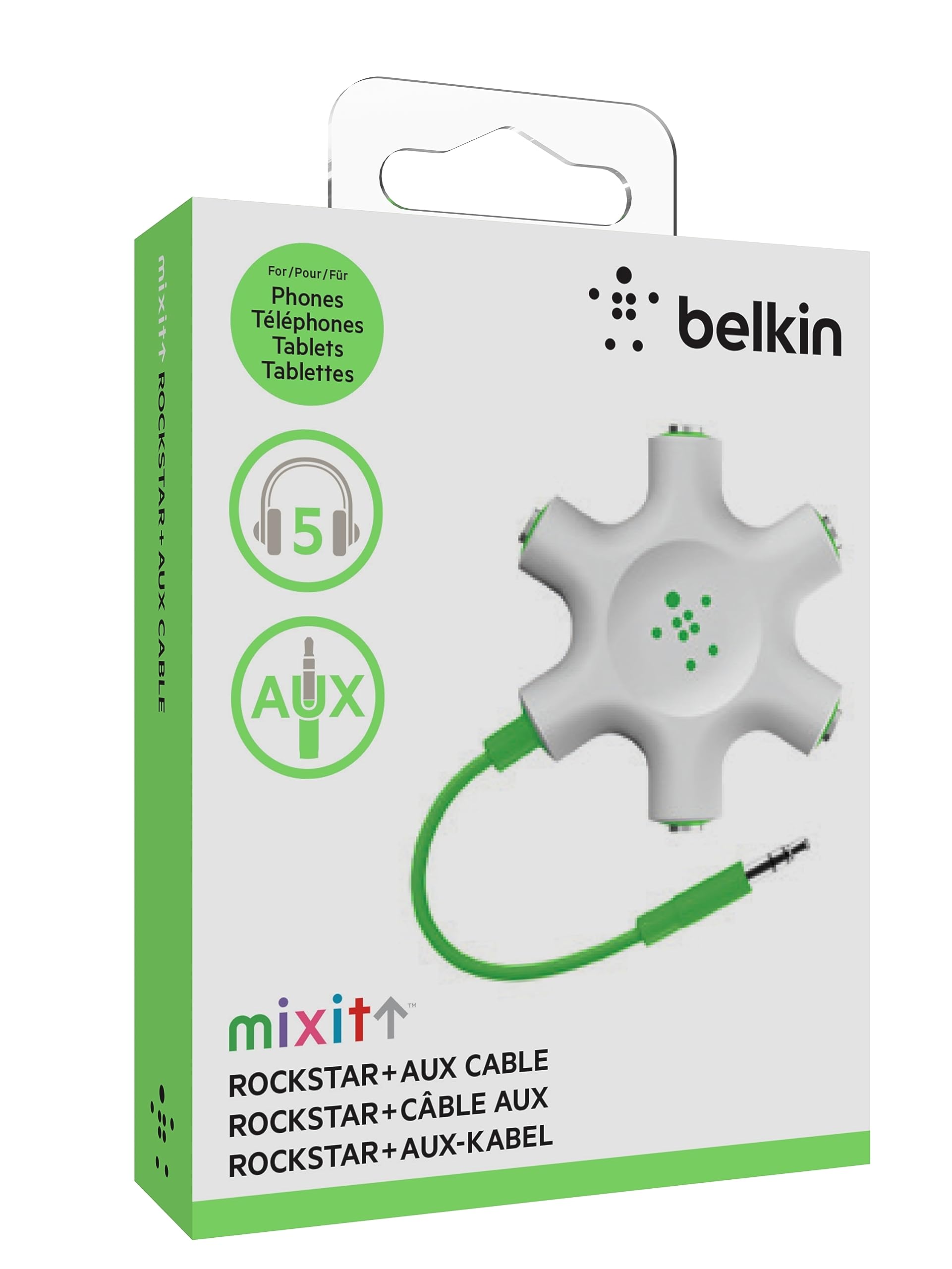 belkin-rockstar-diviseur-de-casque-audio-jack-3-5-mm-m-le-vers-2-ports-3-5-mm-fe image 2