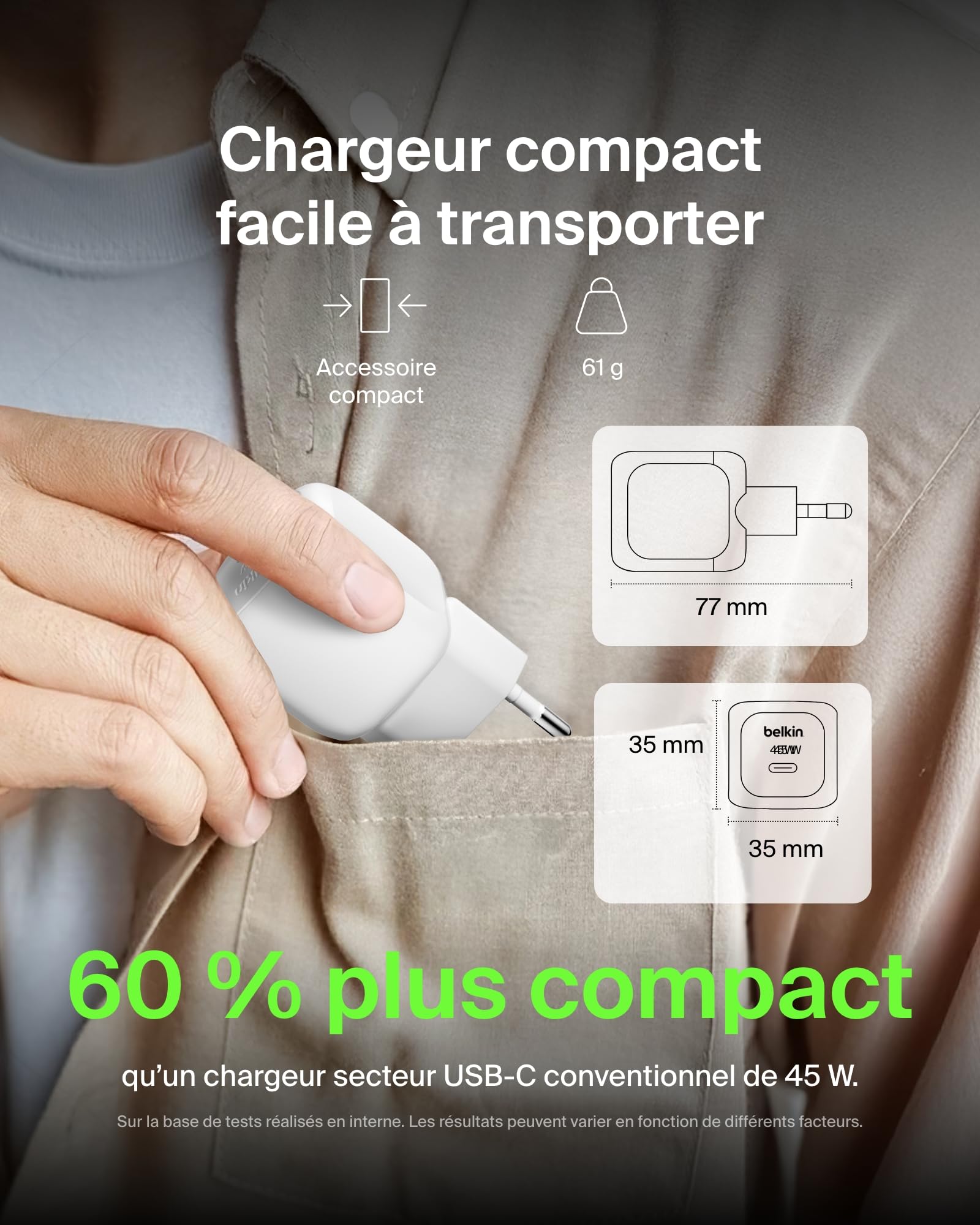 belkin-boostcharge-chargeur-secteur-compact-45w-usb-c-pd-3-1-recharge-rapide-iph image 3
