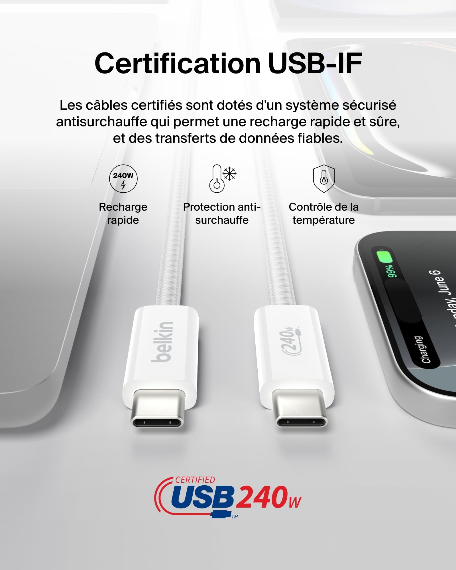 belkin-boostcharge-pack-de-2-c-bles-usb-c-vers-usb-c-tress-s-1-5-m-240-w-usb-if- image 6