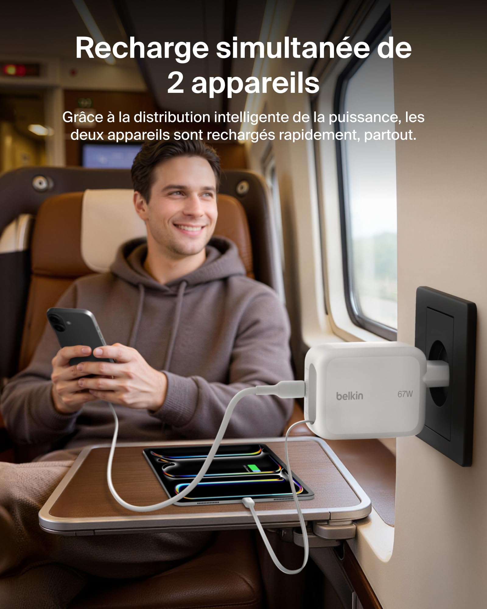 belkin-ultracharge-chargeur-gan-usb-c-45-w-avec-c-ble-r-tractable-80-cm-et-port- image 5