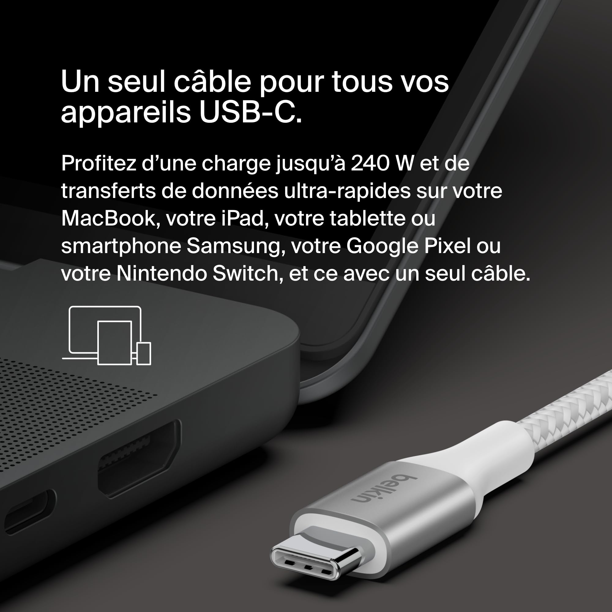 belkin-boostcharge-c-ble-usb-c-vers-usb-c-240-w-power-delivery-certifi-usb-if-ga image 6