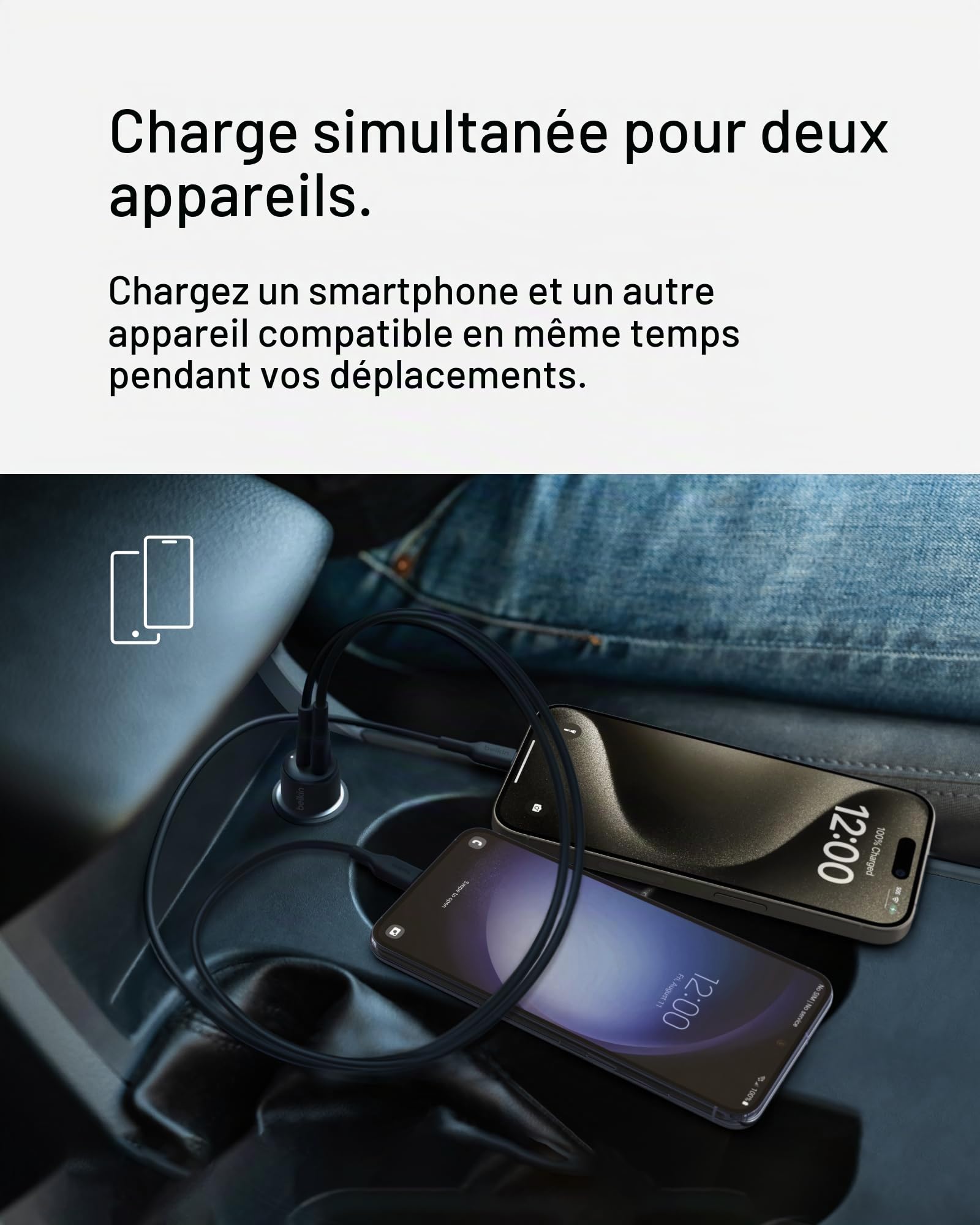 belkin-boostcharge-chargeur-voiture-42-w-double-port-usb-c-30-w-et-usb-a-12-w-pd image 2