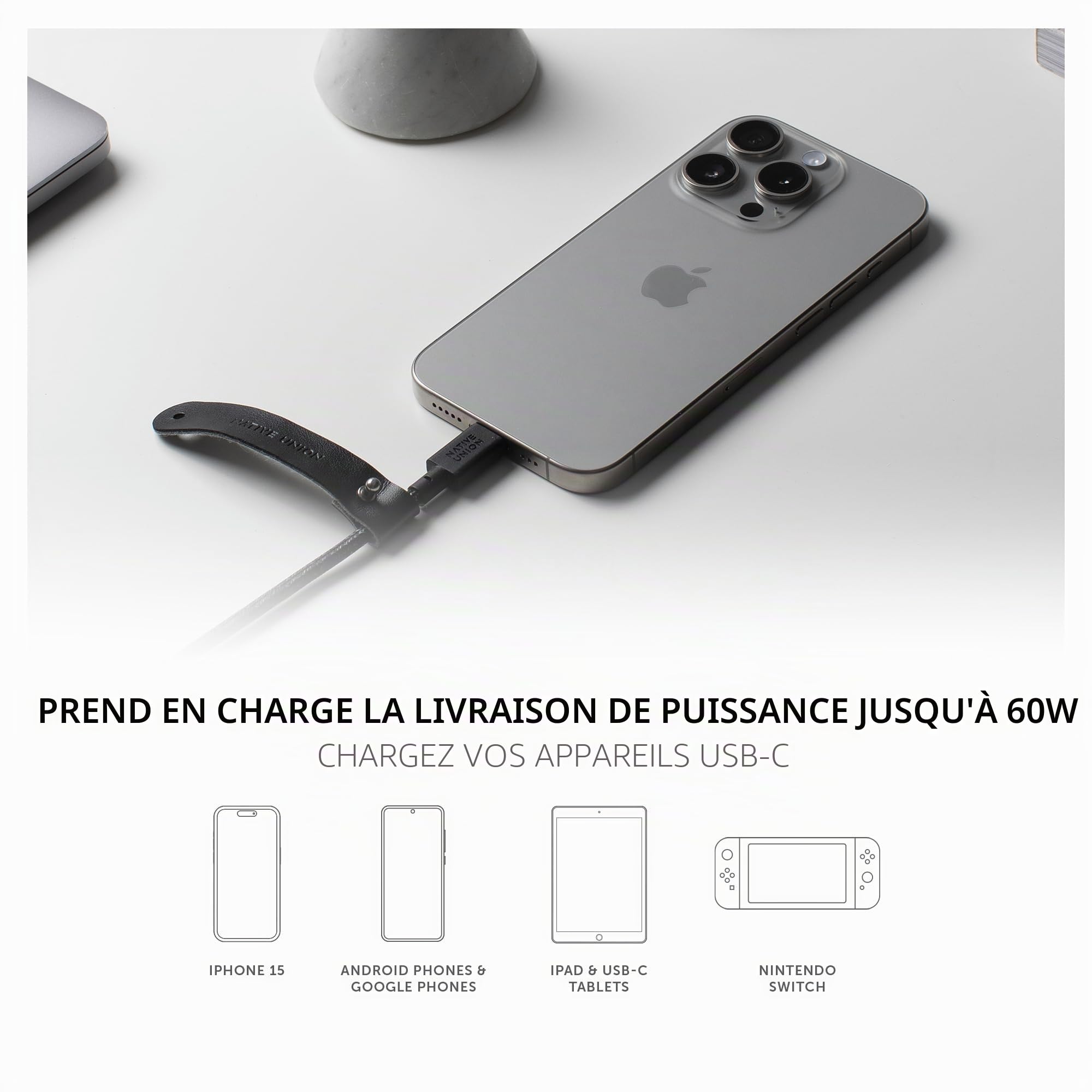 native-union-belt-cable-c-ble-usb-c-vers-usb-a-ultra-r-sistant-1-2-m-avec-dragon image 2