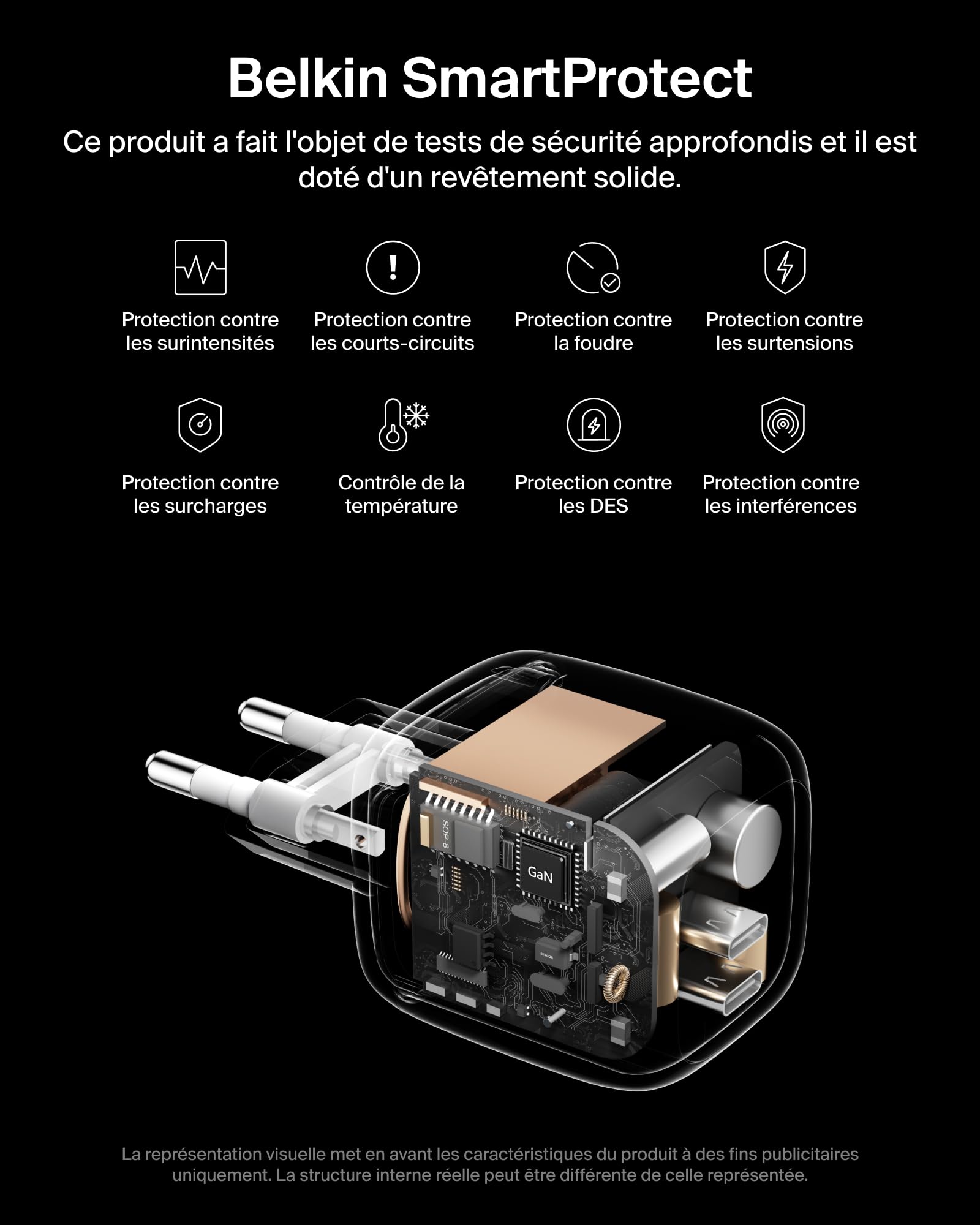 belkin-boostcharge-pro-chargeur-gan-usb-c-67-w-2-ports-pd-3-1-recharge-rapide-ma image 6