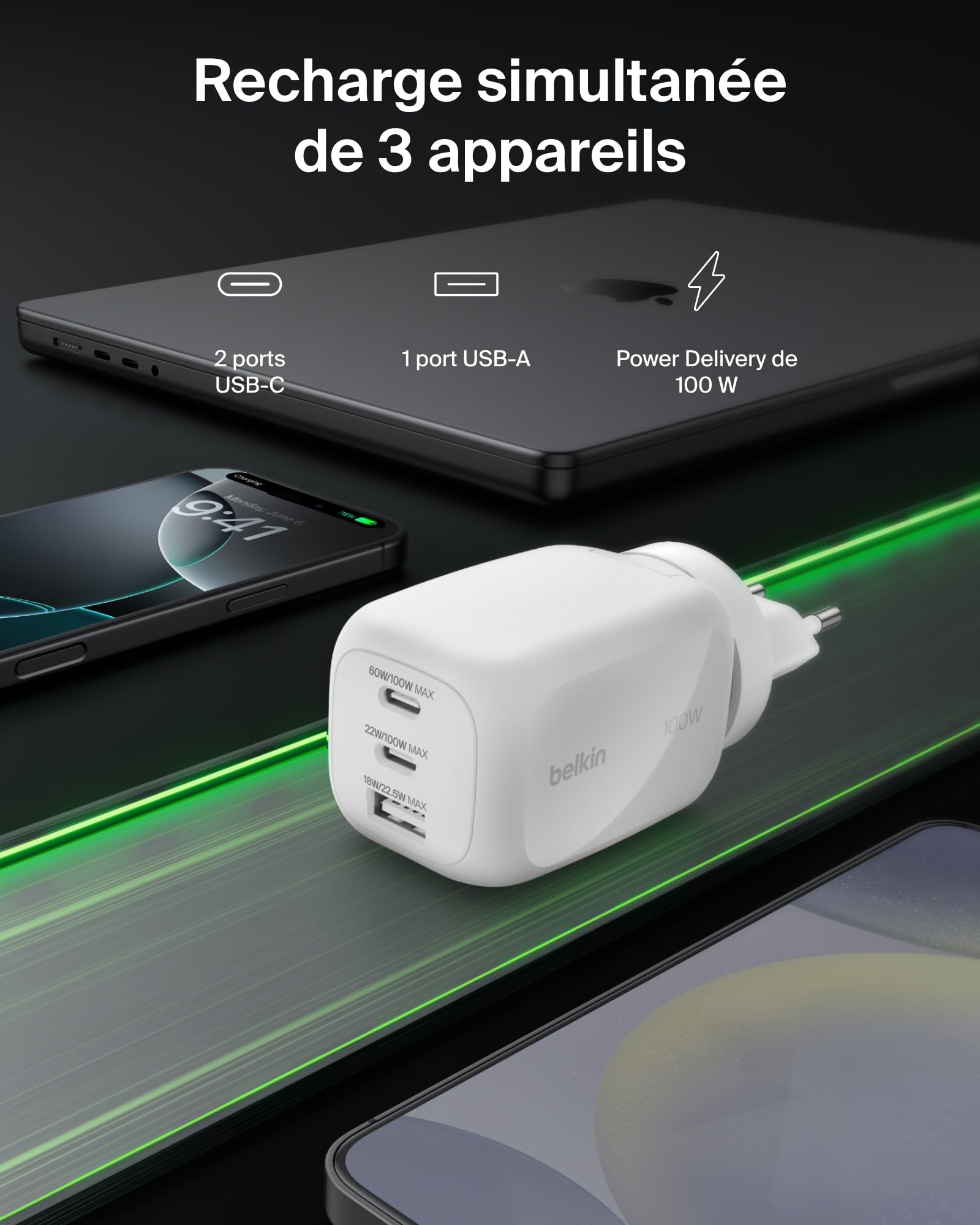 belkin-chargeur-secteur-gan-100w-3-ports-2x-usb-c-pd-pps-usb-a-fiches-ue-uk-us-p image 2