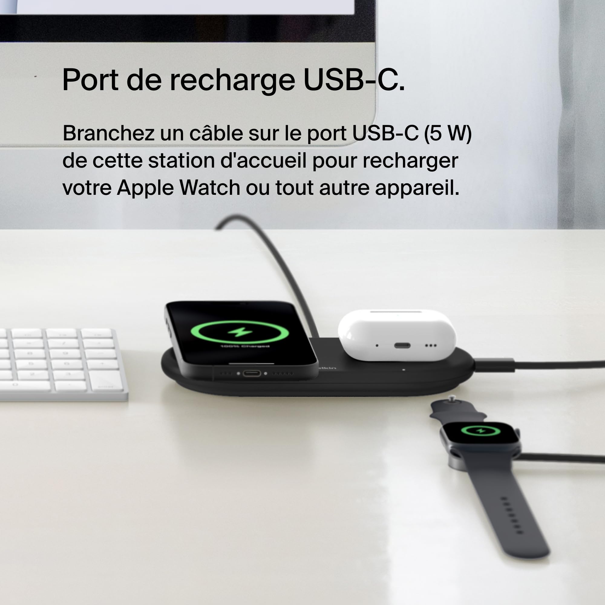 belkin-boostcharge-pro-station-de-recharge-2-en-1-qi2-15-w-compatible-magsafe-po image 3