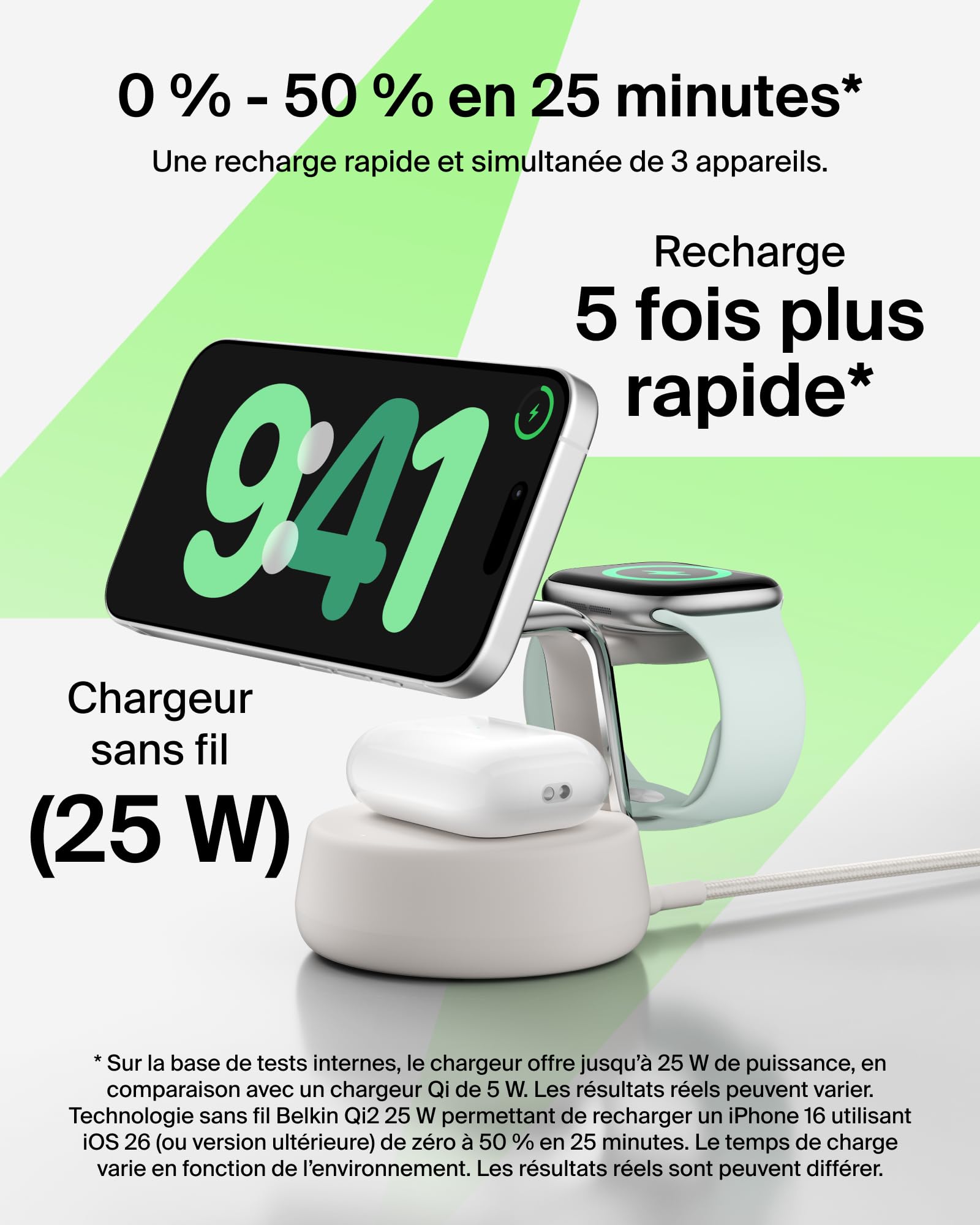 belkin-ultracharge-pro-3-en-1-chargeur-induction-qi2-25-w-compatible-magsafe-ave image 2
