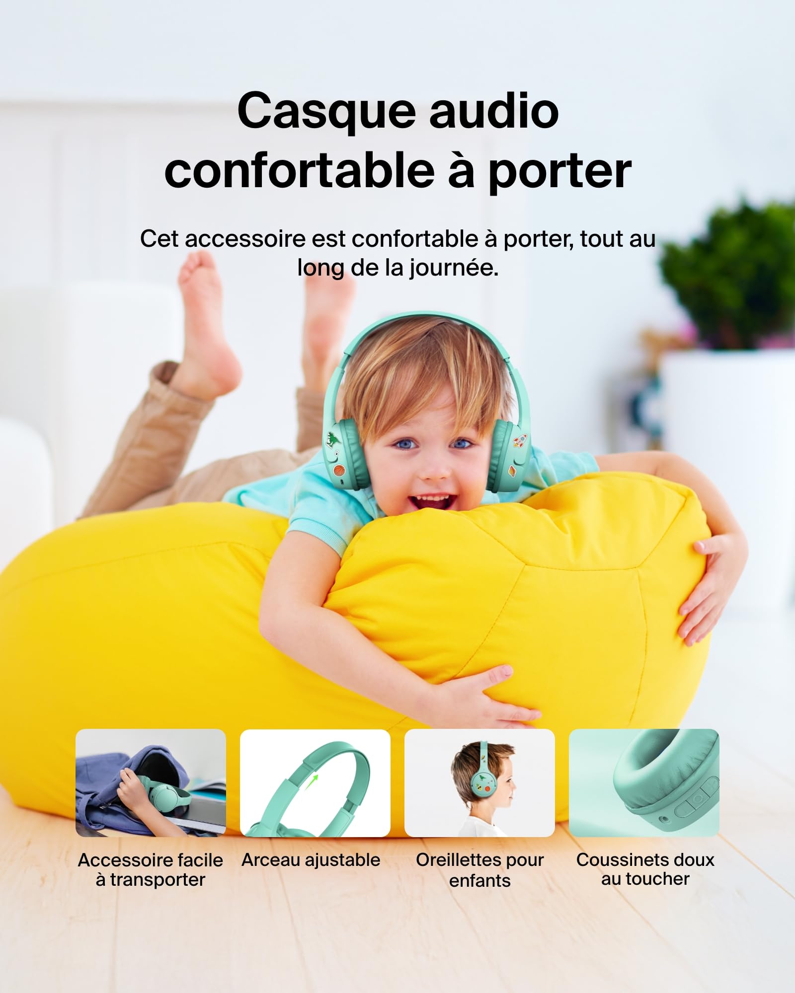 belkin-soundform-mini-casque-audio-sans-fil-enfant-bluetooth-5-3-micro-30-h-85-d-2 image 7