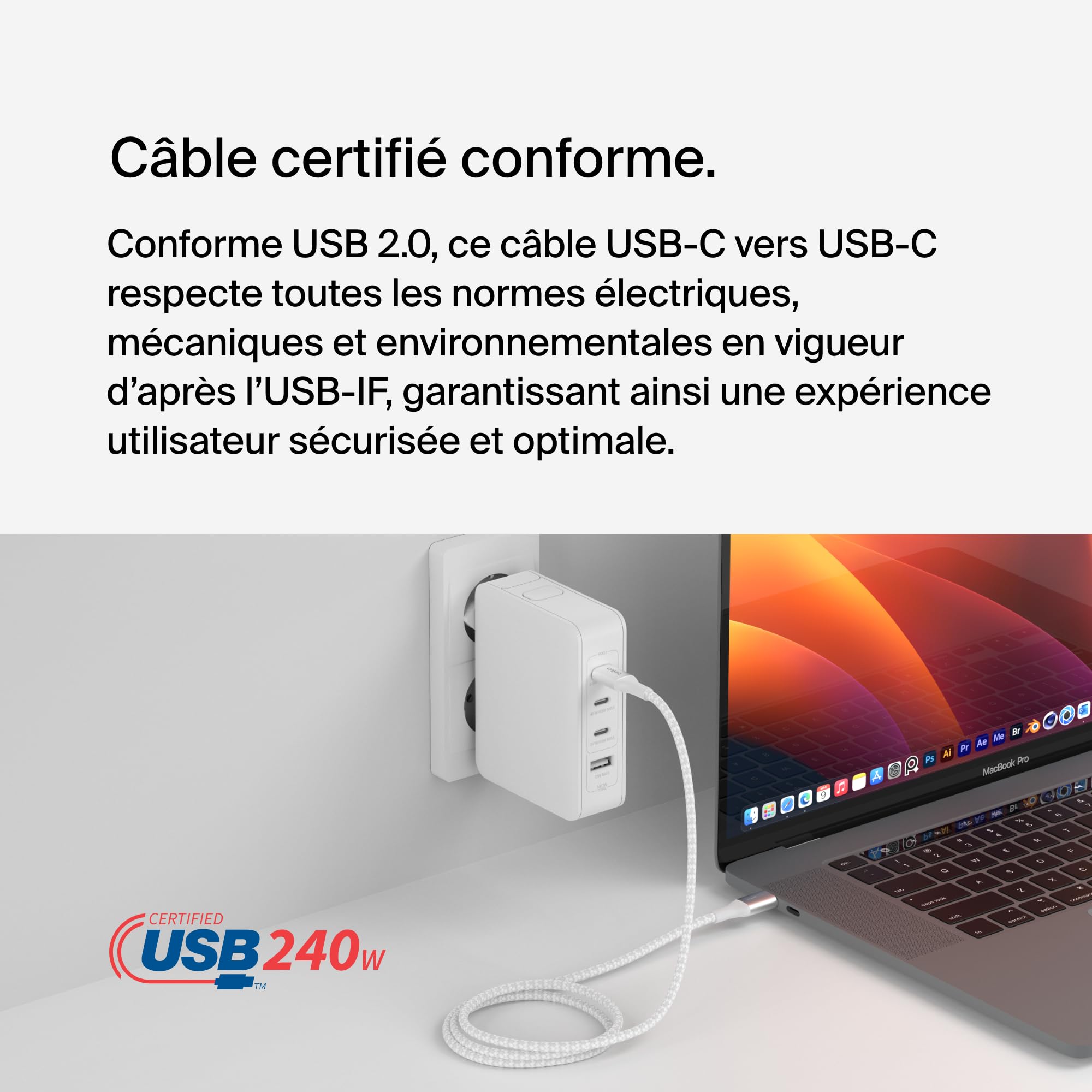 belkin-boostcharge-c-ble-usb-c-vers-usb-c-240-w-power-delivery-certifi-usb-if-ga image 4