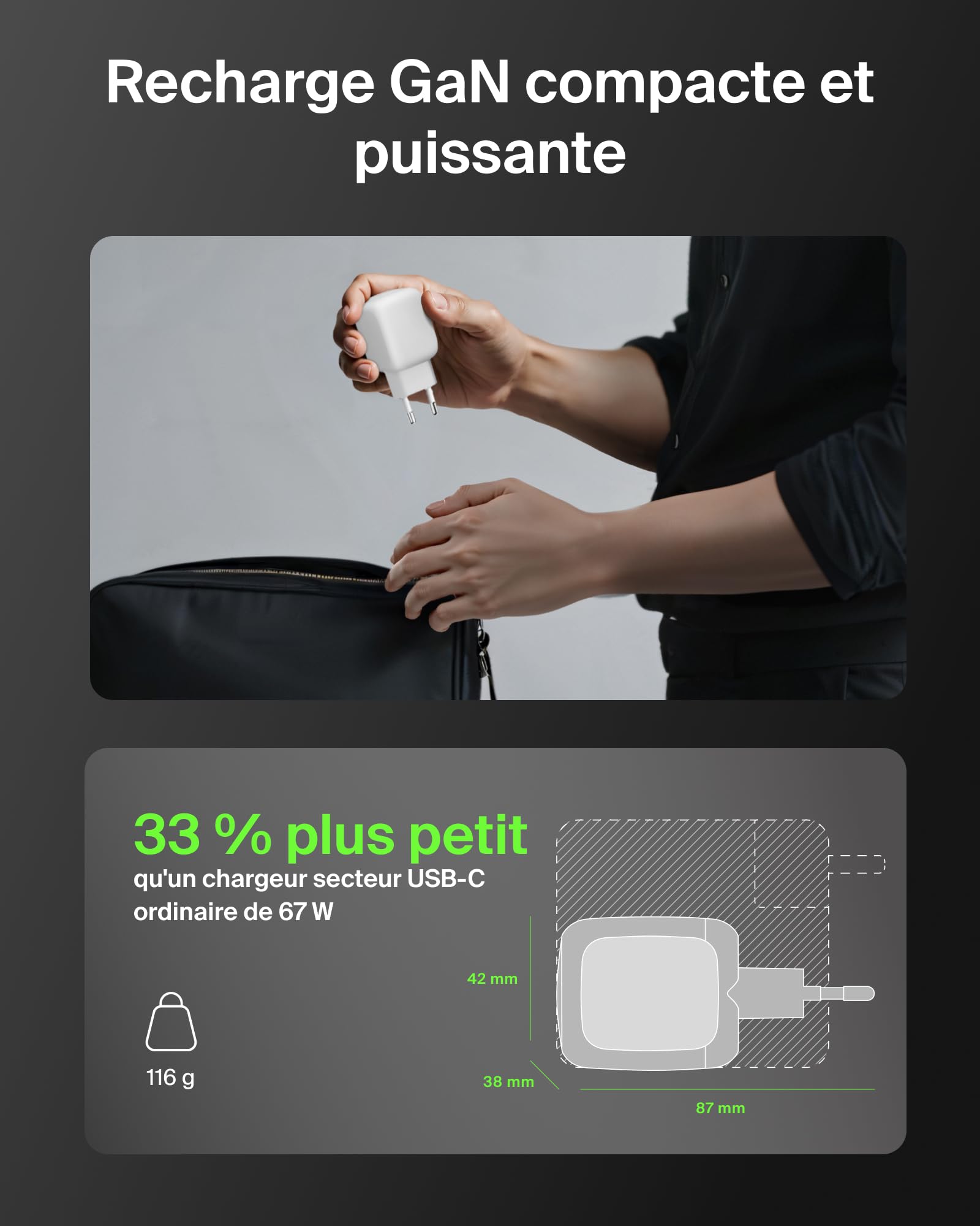 belkin-boostcharge-pro-chargeur-gan-usb-c-67-w-2-ports-pd-3-1-recharge-rapide-ma image 3