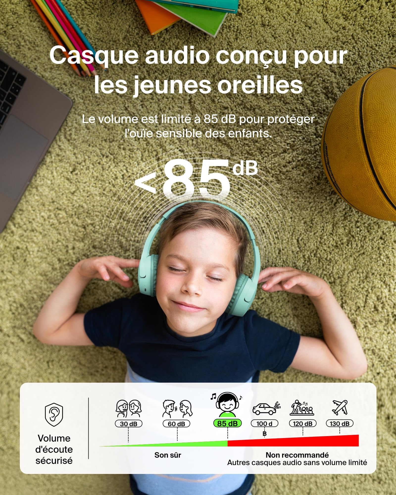 belkin-soundform-mini-casque-audio-sans-fil-enfant-bluetooth-5-3-micro-30-h-85-d-2 image 3