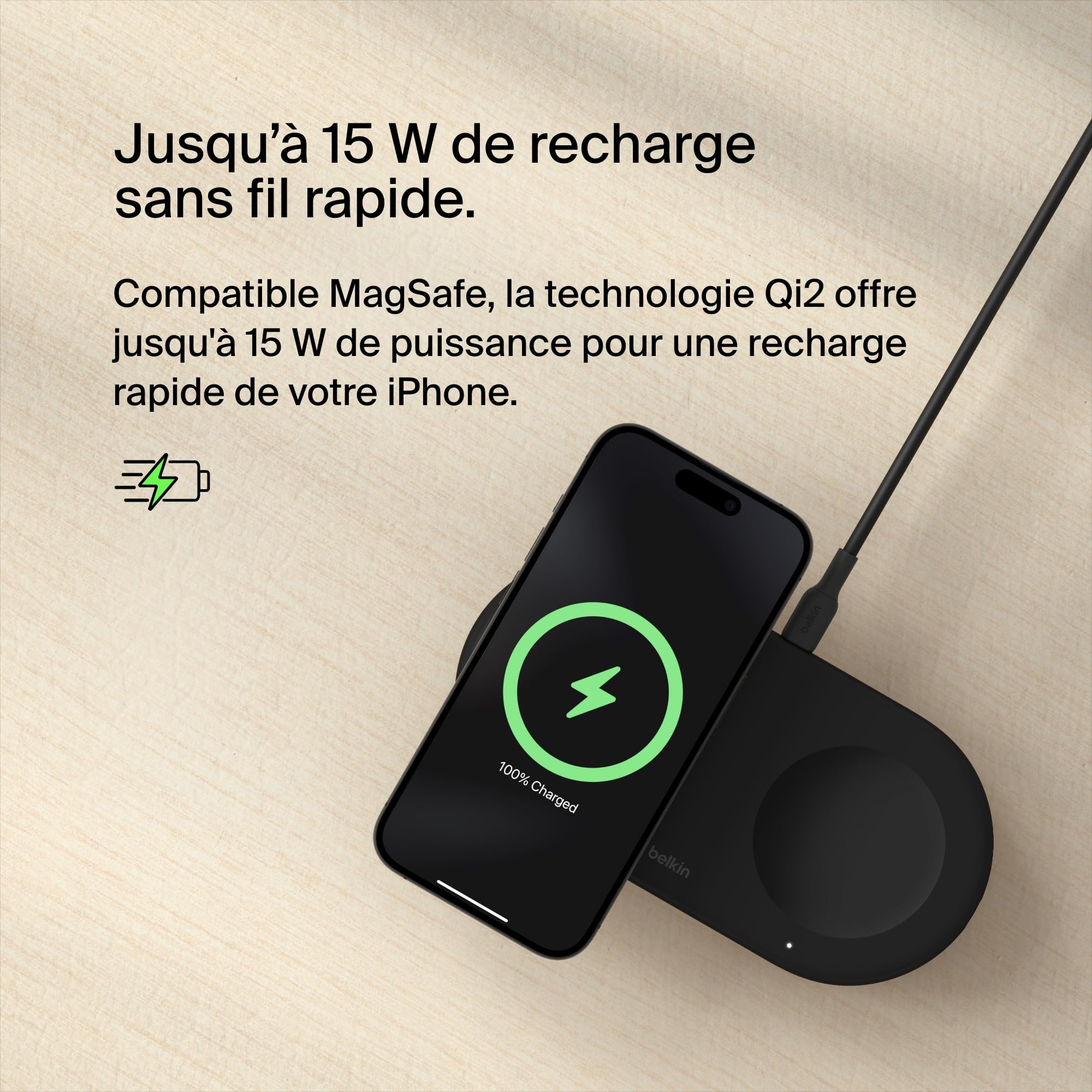 belkin-boostcharge-pro-station-de-recharge-2-en-1-qi2-15-w-compatible-magsafe-po image 4