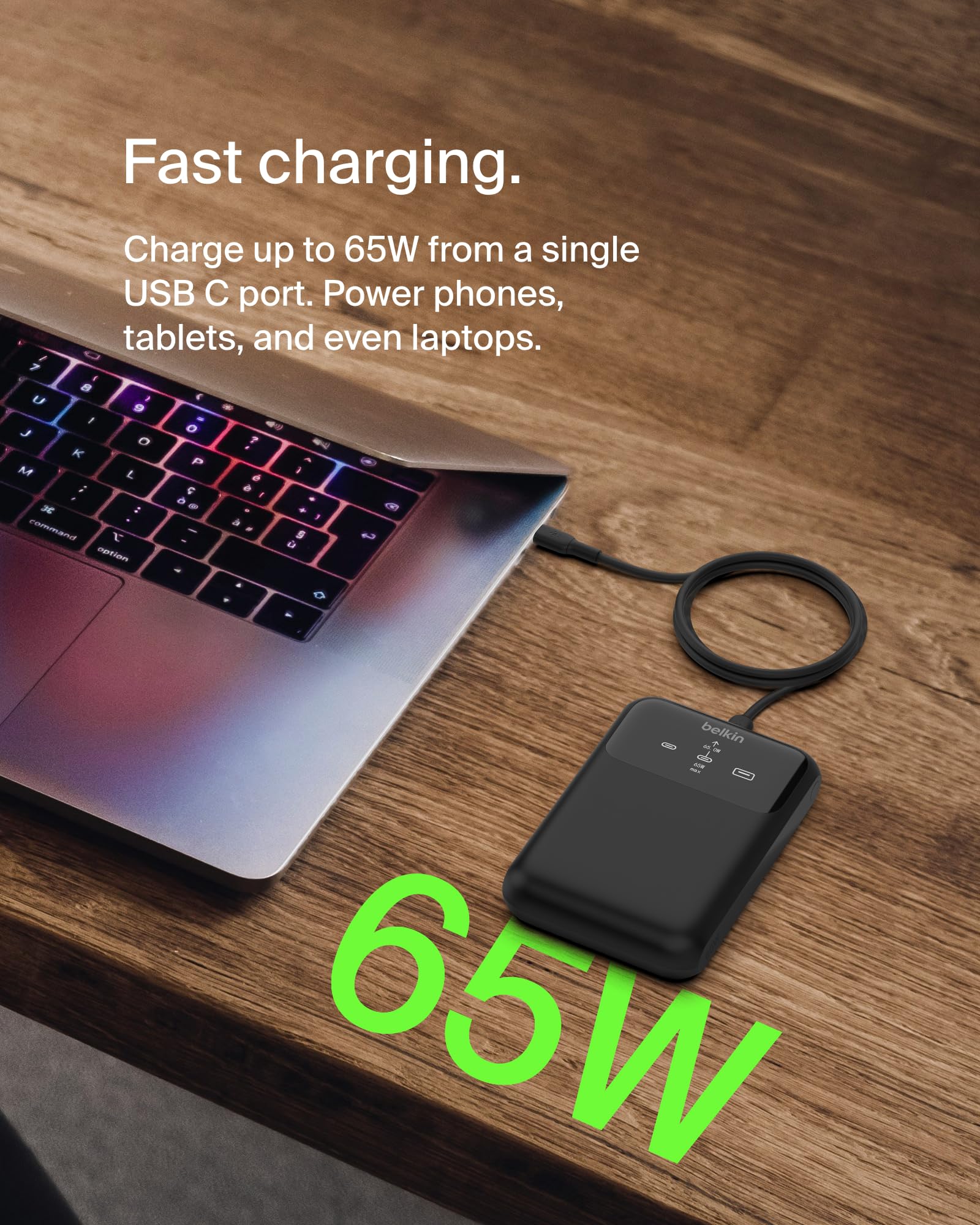 belkin-boostcharge-batterie-externe-20-000-mah-3-ports-usb-c-power-delivery-65-w image 2