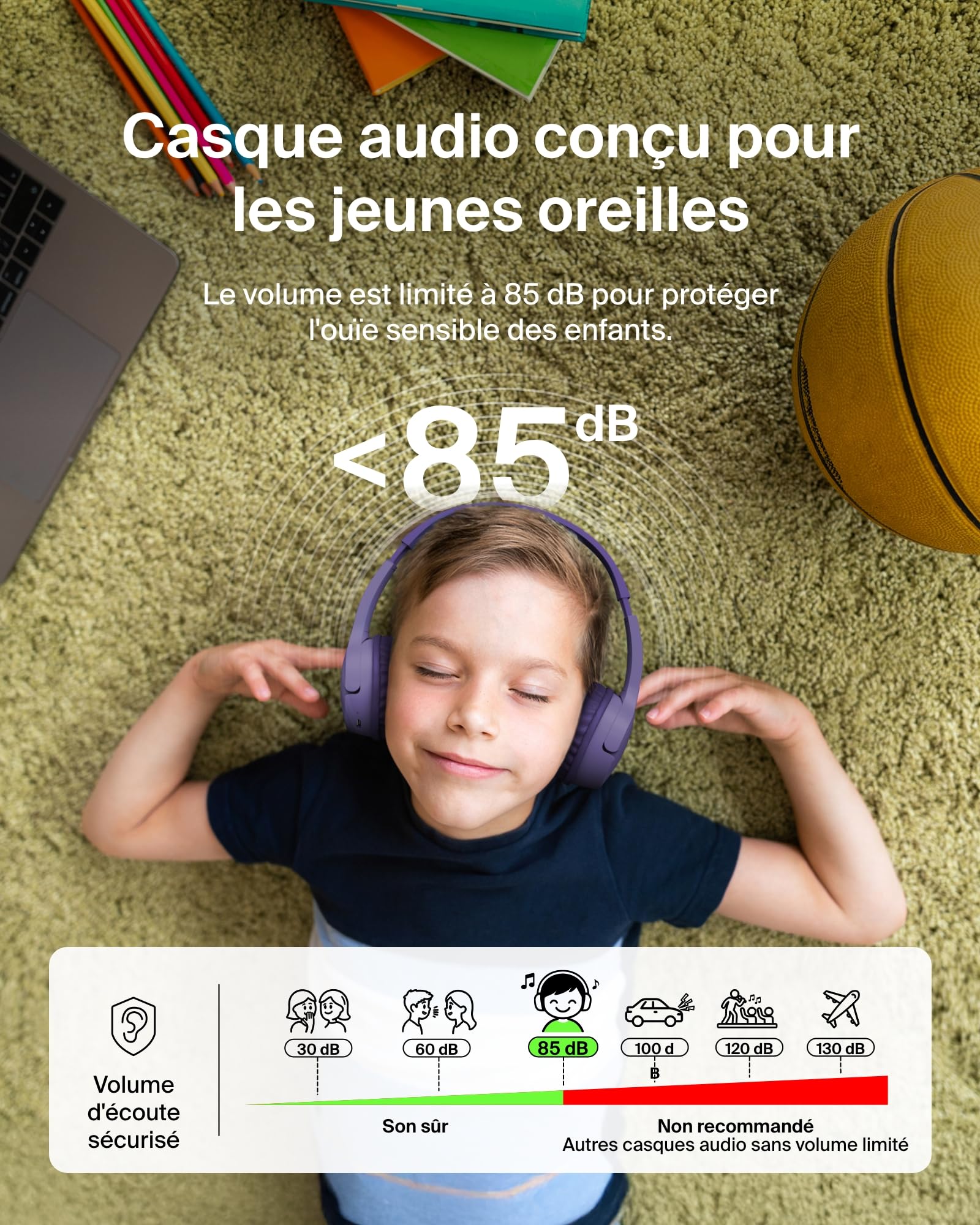 belkin-soundform-mini-casque-audio-sans-fil-enfant-bluetooth-5-3-micro-30-h-85-d image 3