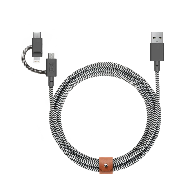native-union-belt-cable-universal-c-ble-de-charge-3-en-1-micro-usb-lightning-usb image 1