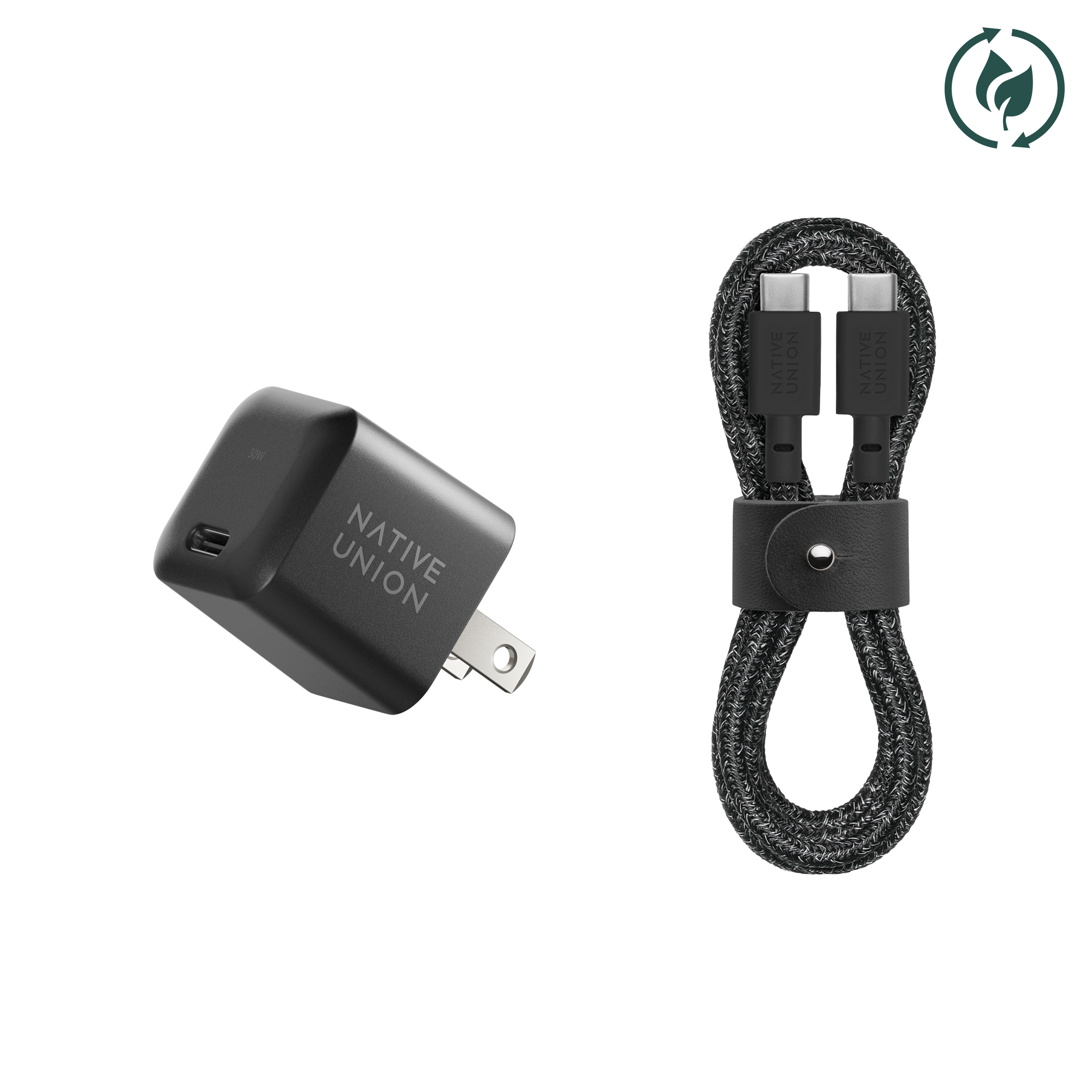 native-union-fast-gan-charger-pd-30w-avec-c-ble-usb-c-chargeur-compact-gan-power image 1