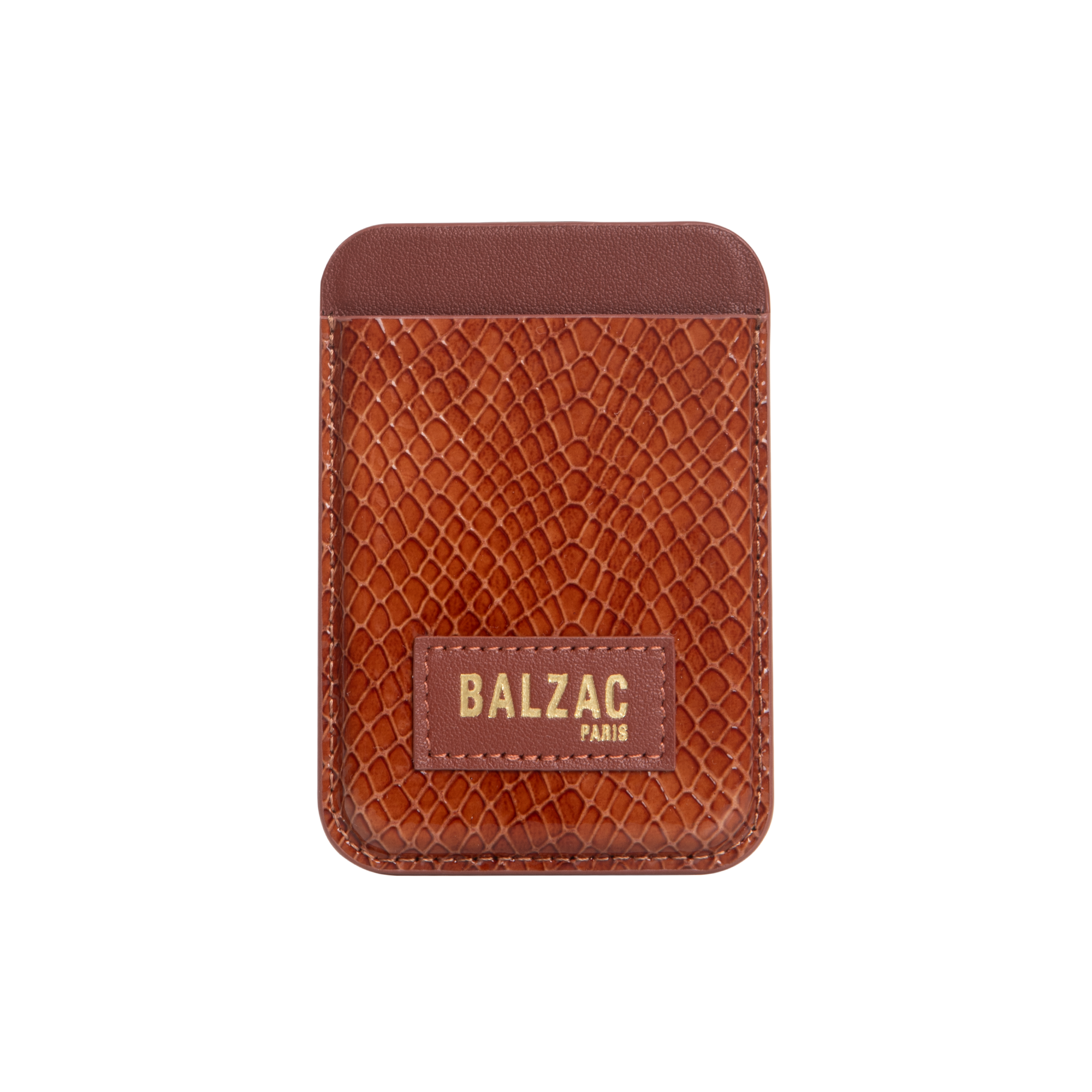native-union-embossed-cognac-magnetic-card-holder-porte-carte-magn-tique-magsafe image 1
