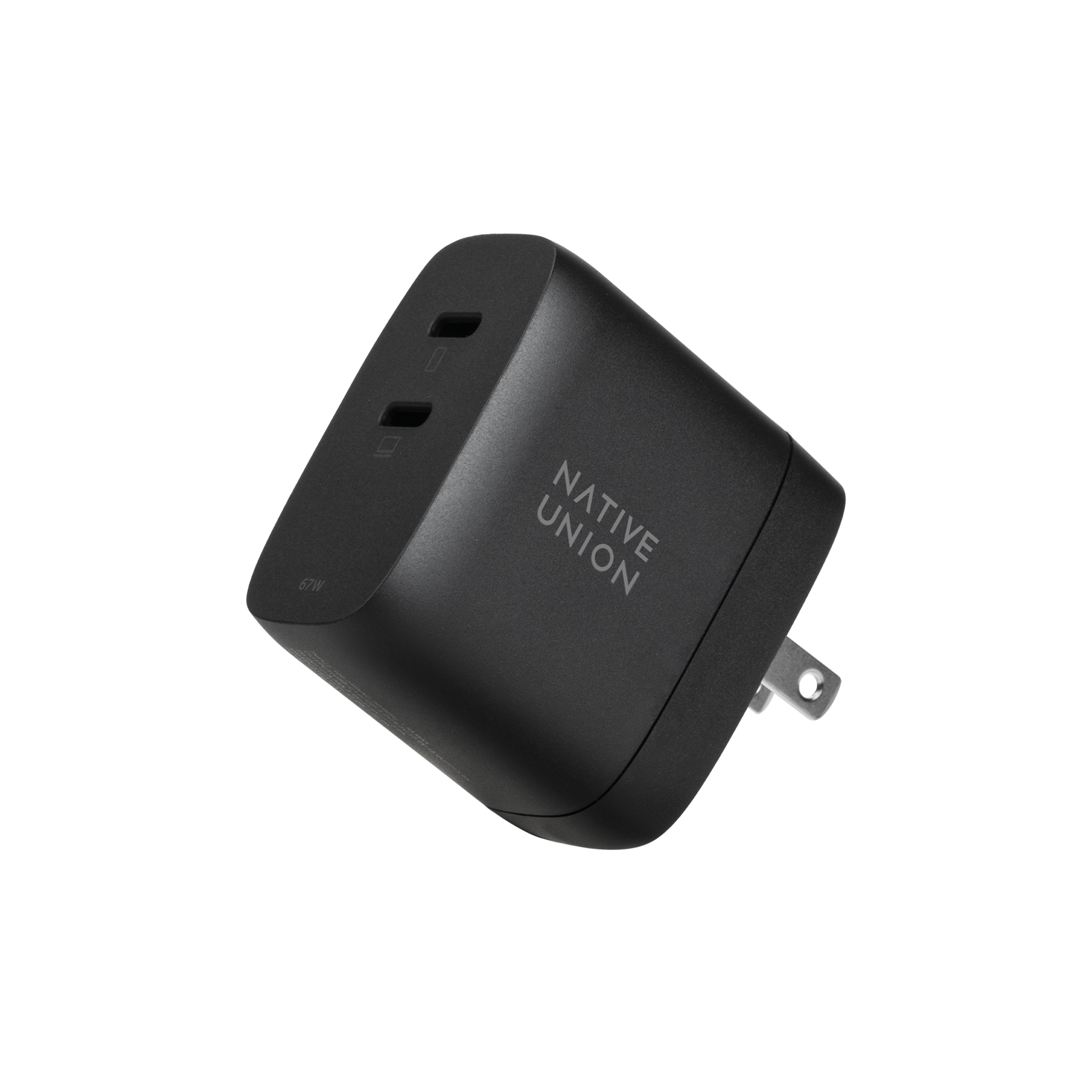 native-union-fast-gan-charger-pd-67w-chargeur-rapide-double-usb-c-avec-r-partiti image 1