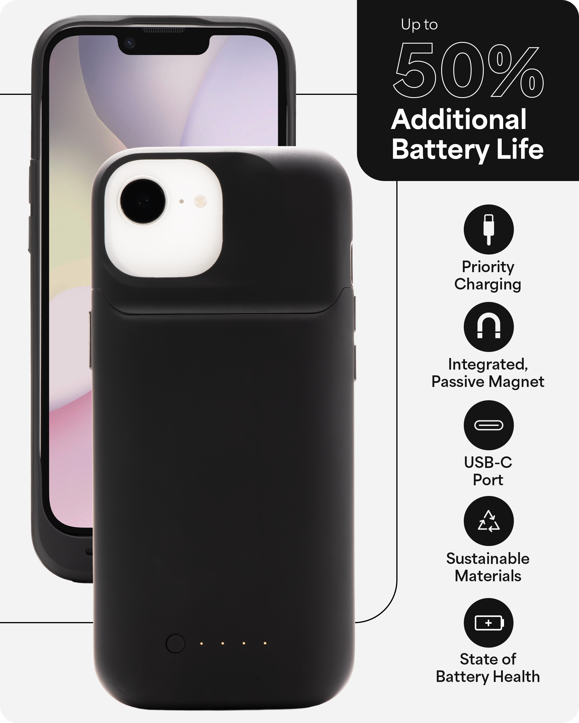 mophie-juice-pack-pour-iphone-17e-et-16e-coque-batterie-3-600-mah-usb-c-avec-pro image 2