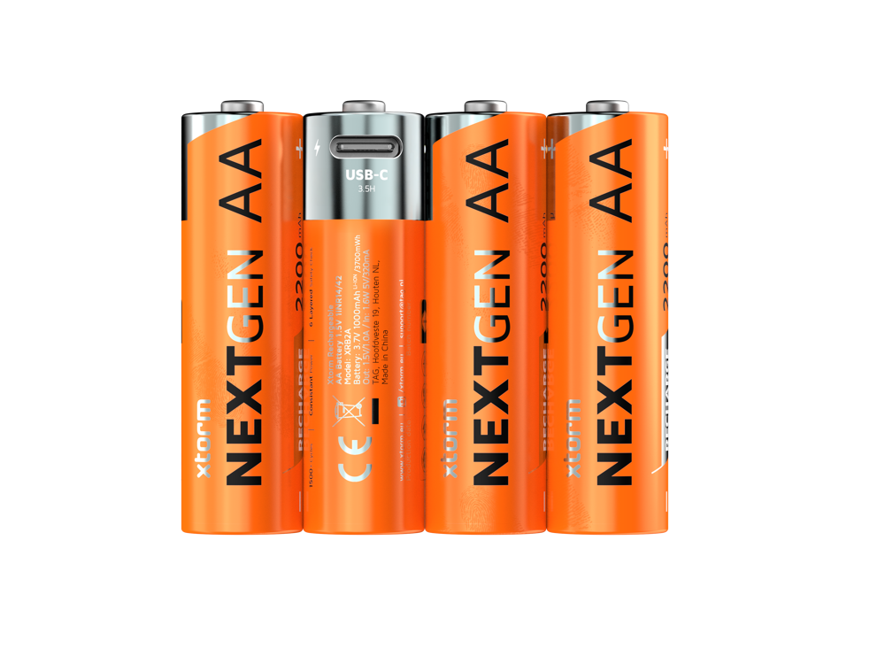xtorm-piles-rechargeables-aa-usb-c-r-sistantes-l-eau-pack-de-4-charge-usb-c-int- image 1