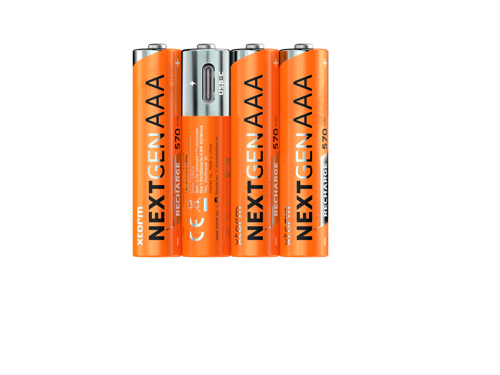 xtorm-piles-rechargeables-aaa-usb-c-pack-de-4-charge-par-port-usb-c-int-gr-r-uti image 1